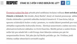 Respekt.cz: Stane se z Atén v krizi Berlín 90. let?