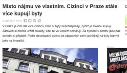 iDNES.cz: Místo nájmu ve vlastním - cizinci v Praze kupují byty